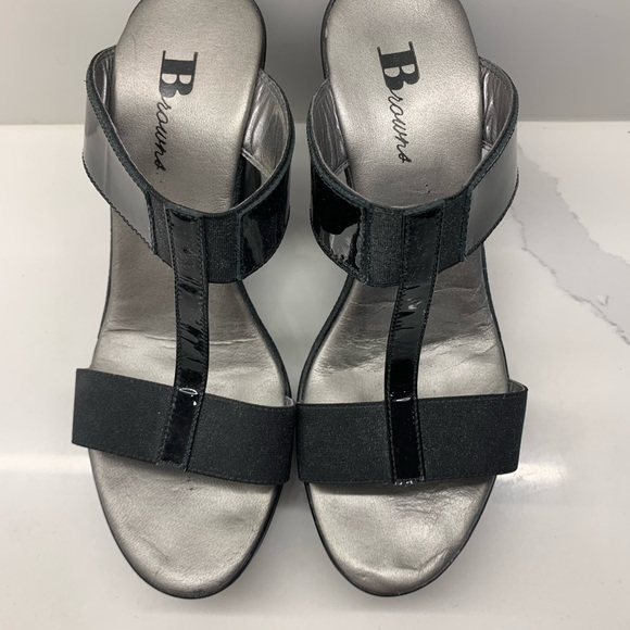 Browns Black Platform Shoes sz 39 perfect condition - Picture 3 of 7